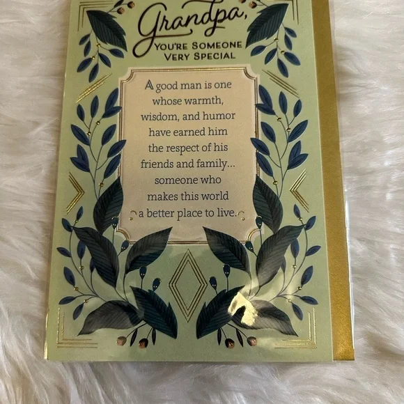🩵5/$8 Grandpa Greeting Card with Leaf Design