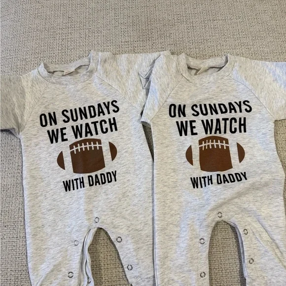 Gray Football Print Kids One Piece