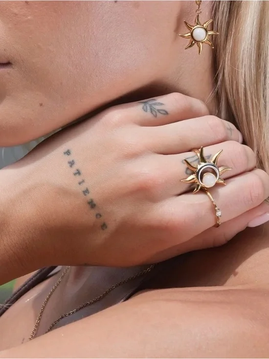 Gold Sunburst Ring with Moonstone Center