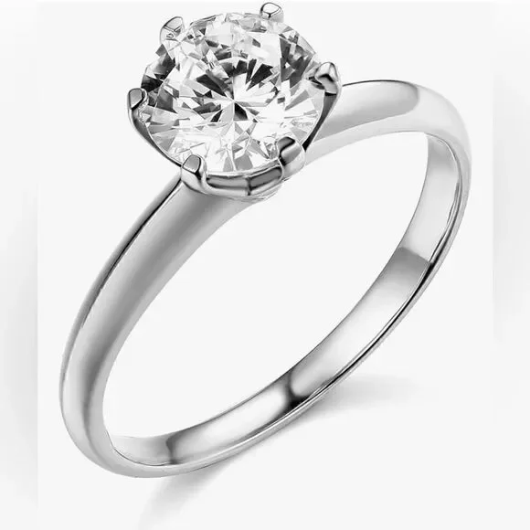 14k Yellow OR White Gold SOLID Wedding Engagement Ring | CZ Stone |