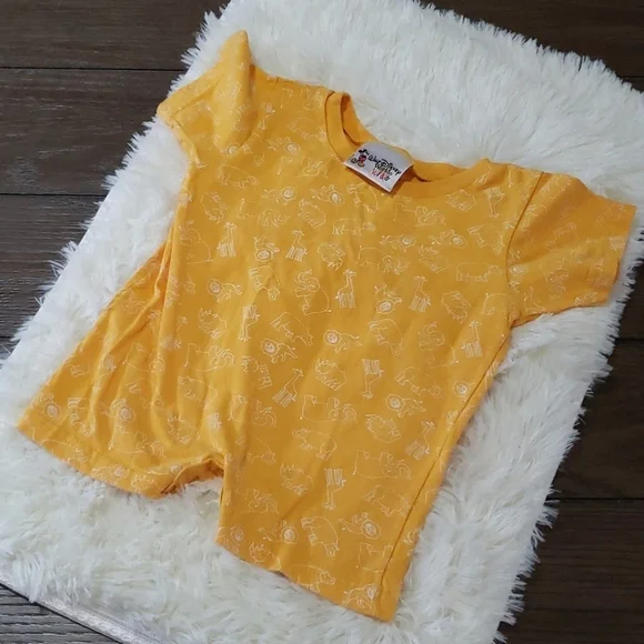 Walt Disney World Kids Kilimanjaro Safaris Yellow Romper Baby 12 Months