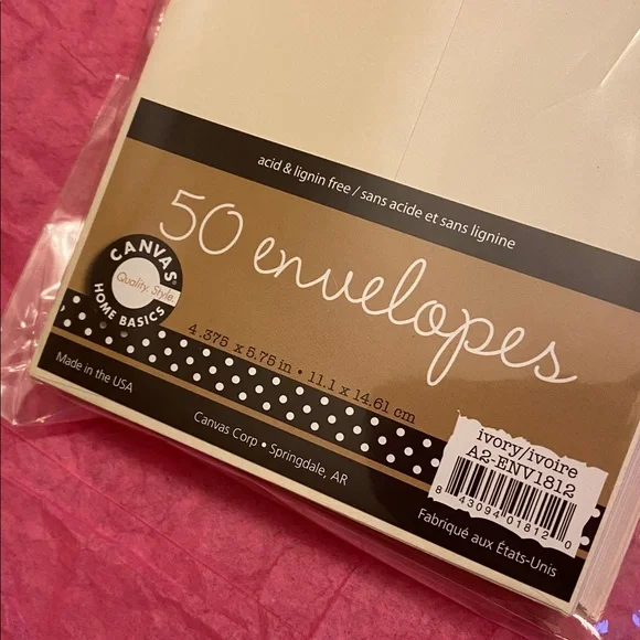 Canvas quality style Home Basics Ivory Envelopes Pack