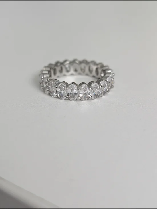 14K Gold Plated Silver Eternity Band