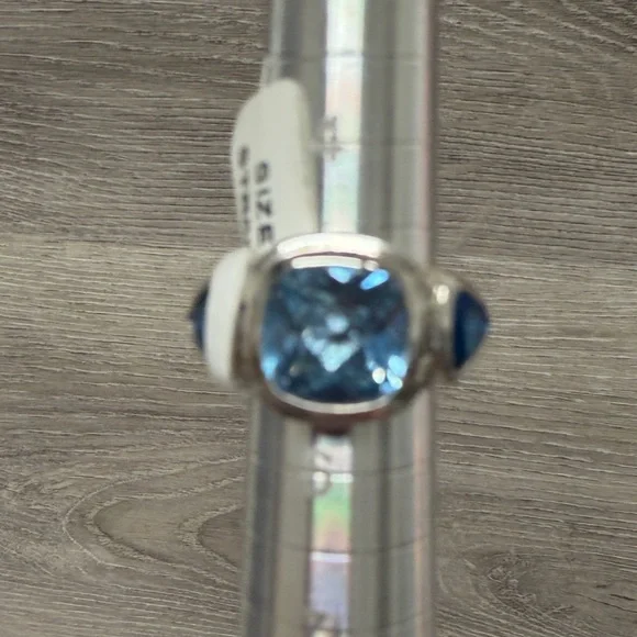 Blue Gemstone Sterling Silver Ring .925