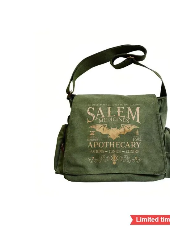 Large Capacity Retro Messenger Bag Tote with Printed Pattern