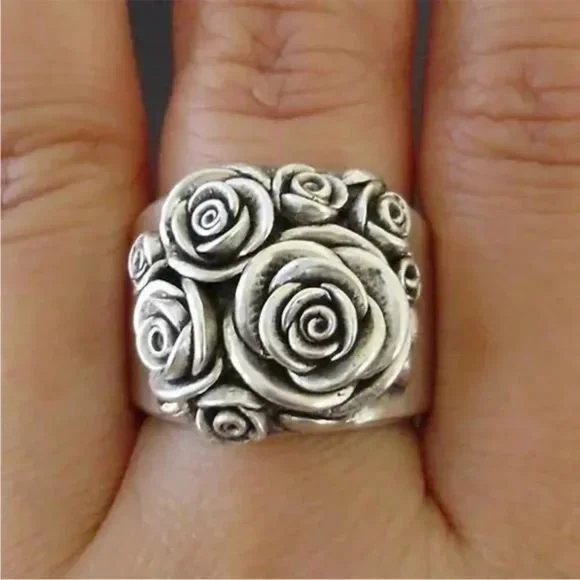 / NEW /925 Silver Luxury Beautiful Flower Ring