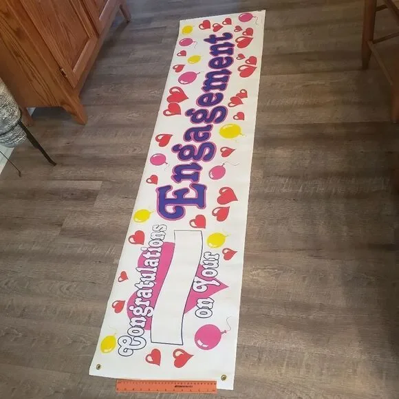 Bannerz vinyl all weather engagement banner NWT