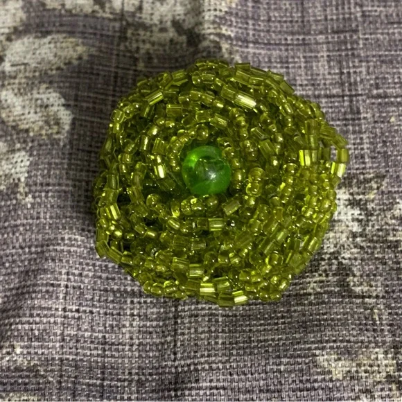 Beaded Flower Stretch Band Ring
