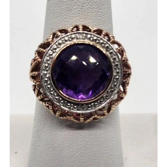 925 STERLING SILVER AMETHYST RING SIZE 7.5