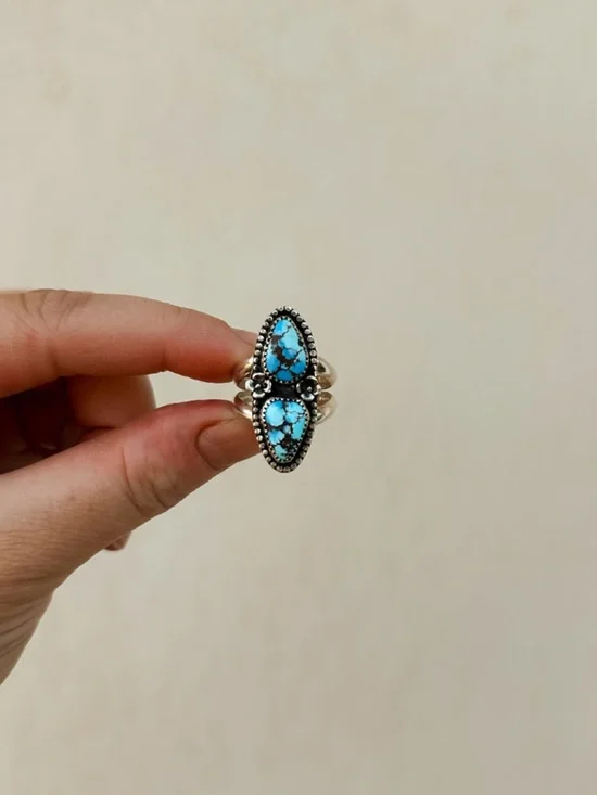Size 6.5 Golden Hills Turquoise Double Ring