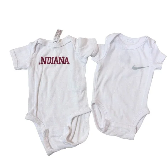 Athletic Nike Indiana University Hoosiers Bodysuit Set Newborn White Red 2pc