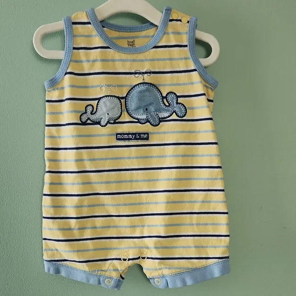 Carter's Yellow and Blue Striped Baby Romper
