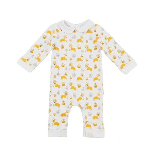 Historic Royal Palaces Little London Crown and‎ Corgi Cotton Romper