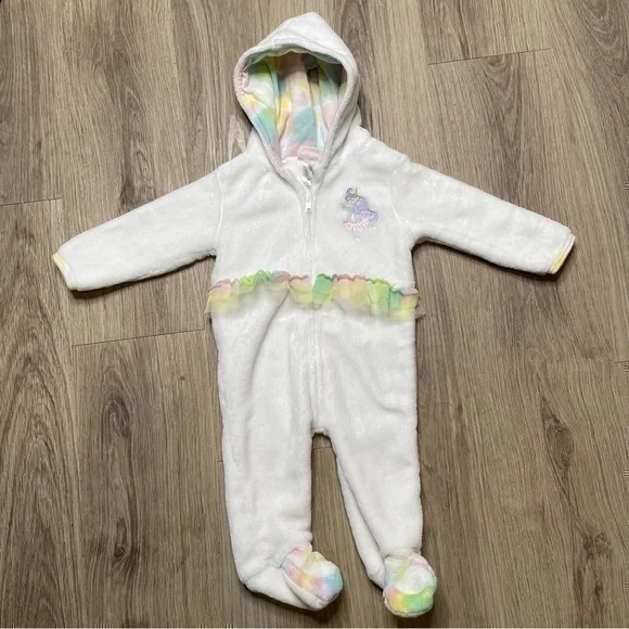 Penelope Mack One Piece Hoodie | Baby 6 - 9 months | White with Pastel