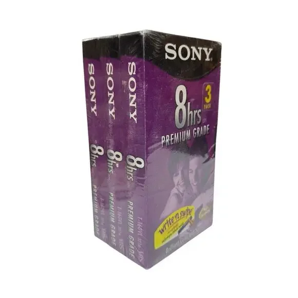 Sony‎ T-160VL VHS Tapes 3 Pack 8hr EP Premium Grade Sealed