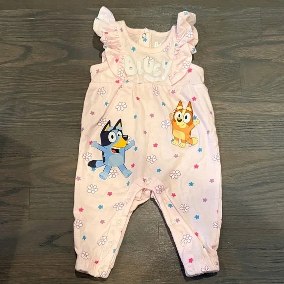 Bluey Themed Pink Baby Bodysuit
