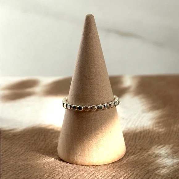 Sterling silver beaded stacking ring