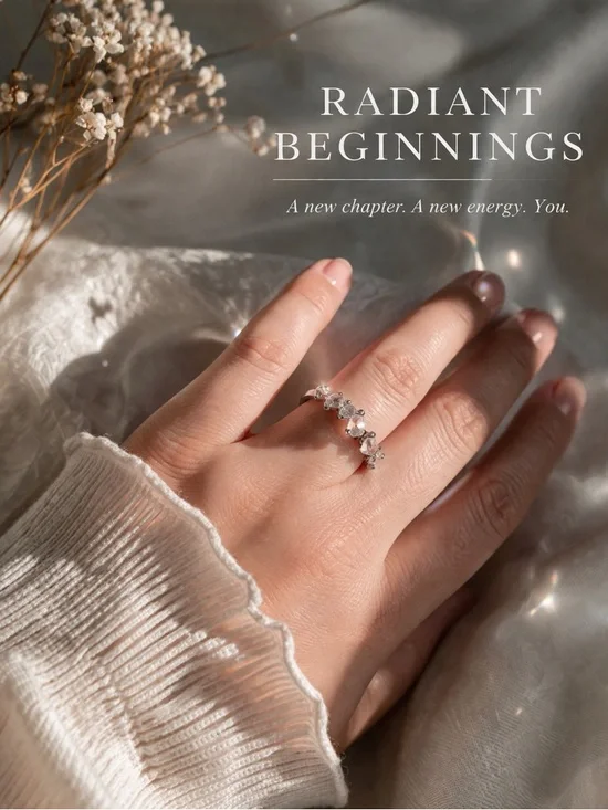 Dainty Silver Marquise Cut CZ Band Ring | Elegant Stackable Minimal Jewelry