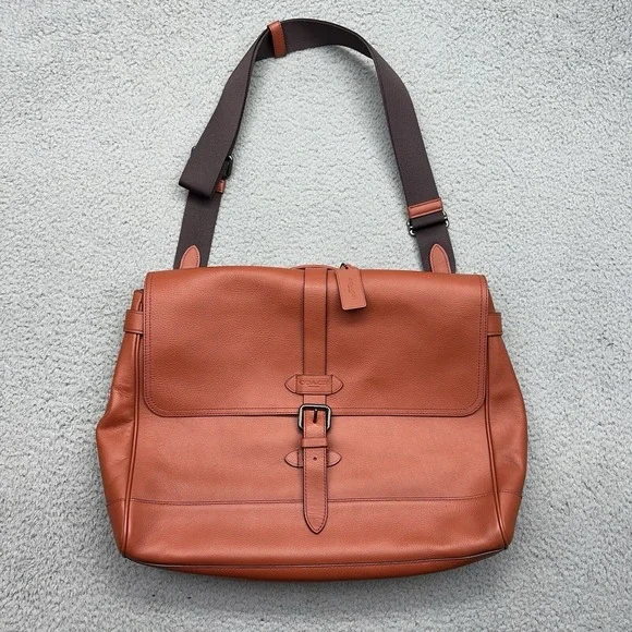 Genuine Coach F23204 Hudson Messenger Tote Terracotta 2 Way Leather Shoulder Bag