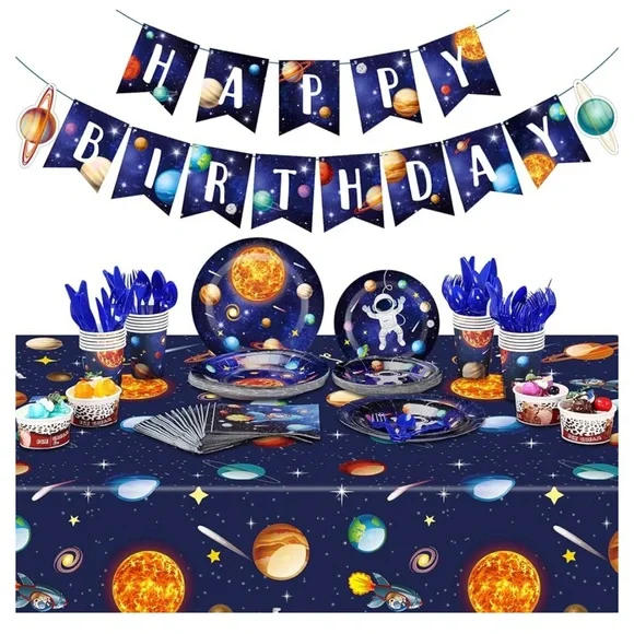 Outer Space Birthday Party Supplies Serve 24 Space Party Tableware set