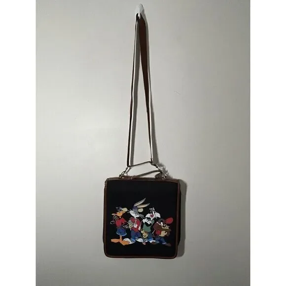 Looney Tunes 3 Ring Binder 1996 Zipper Keeper Taz Tweety Bugs Bunny Daffy
