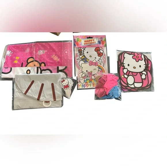 Hello Kitty Birthday Party Decorating Pack Balloons Garland Cupcake Toppers