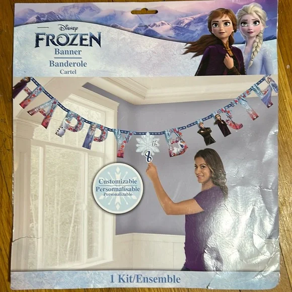 Frozen 2 Jumbo Letter Happy Birthday Banner Kit with balloons