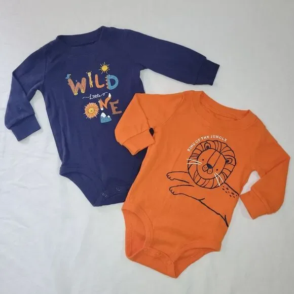 Carters Size 6 Months Wild One and King of the Jungle Kids One Pieces