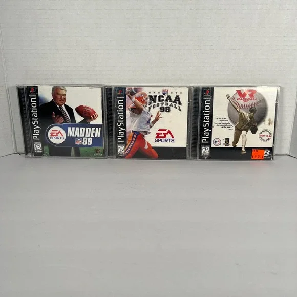PS1 Sports Game Bundle Madden NFL 99 NCAA Football 98 VR Baseball 97 Sony PS1