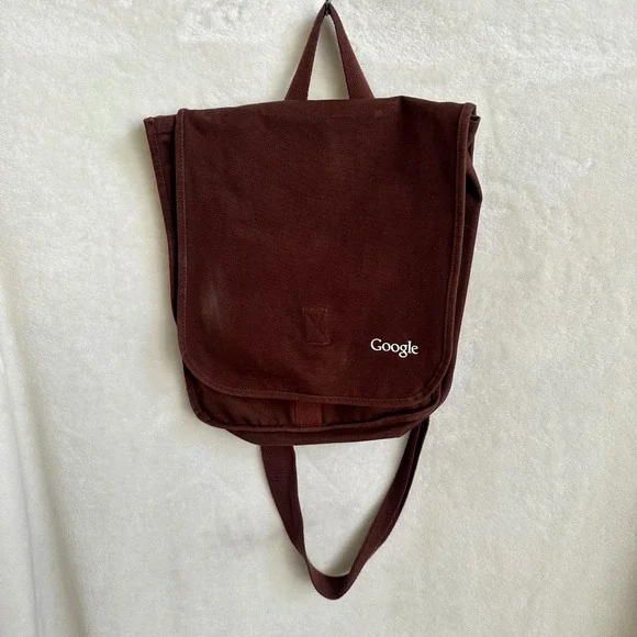 Google Merch econscious Organic Cotton Canvas Messenger Bag Brown