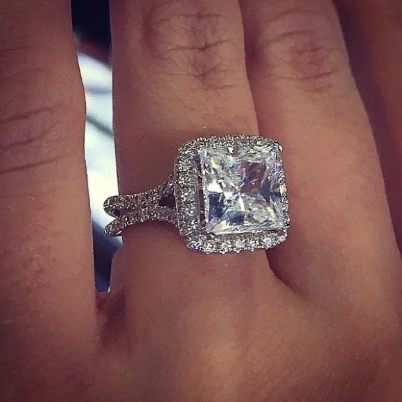 New 925 Silver Luxury Engagement Diamond Ring 💍