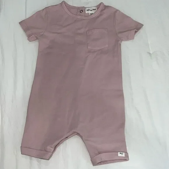 MILES THE LABEL BASIC CLOUDY PINK ROMPER 12M