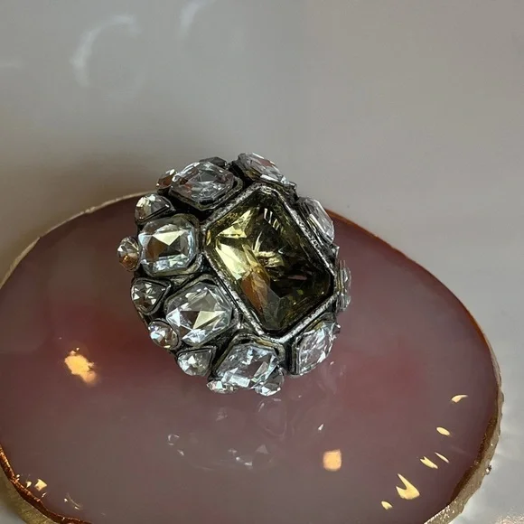 Silver and Crystal large Statement Ring