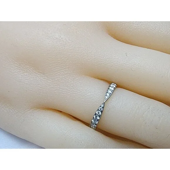 Tiffany & Co Harmony Platinum Diamond 1.8mm Wedding Band Ring - Size 4.25
