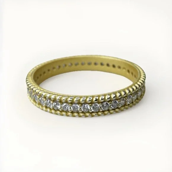 Stackable Ring Non Tarnish 14K Gold Plated Sterling Silver Size 9 Ring New