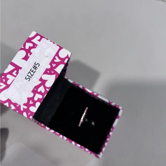 Peermont Jewelry Rose Gold Delicate Pavé Stacking Band Ring Size 5