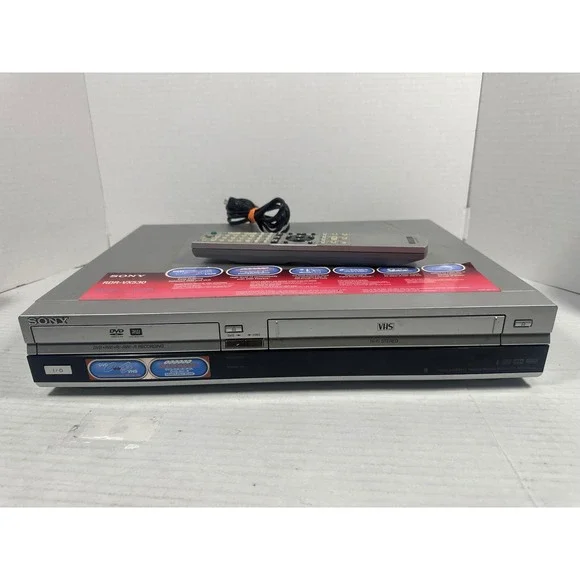 Sony RDR-VX530 DVD Recorder VCR Combo Silver One-Touch Dubbing with Remote