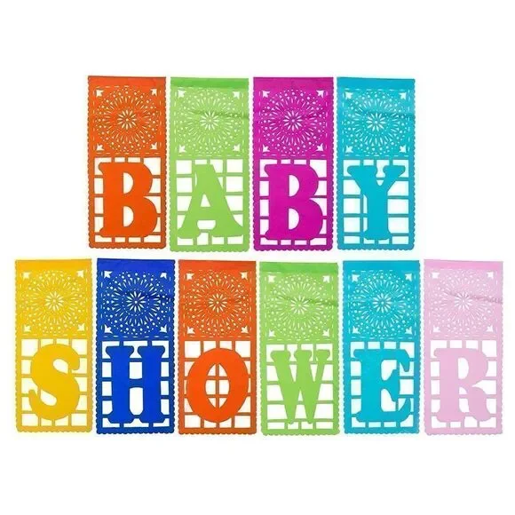 Brand New Paper Full of Wishes Baby Shower Fiesta Theme Banner