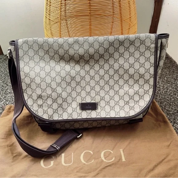 Gucci Imprime Shoulder Cross Bag GG PVC leather brown beige