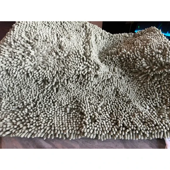 Shaggy Microfiber Bath Mat Rug Soft Absorbent Non-Slip Sage Green