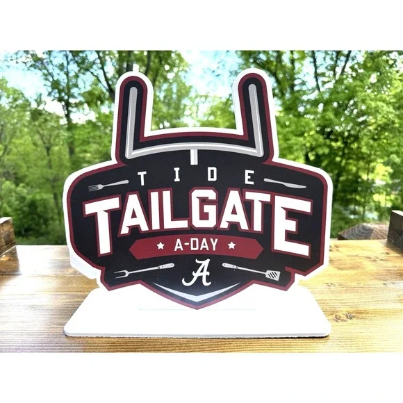 Alabama Crimson Tide A Day Tailgate Double Sided Tabletop‎ Sign Game Day Decor
