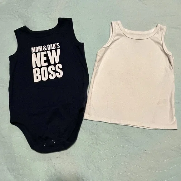 Lot of 2 Infant Garanimals Body‎ Suit & Tank Top 24 Mo/2T Snap GUC