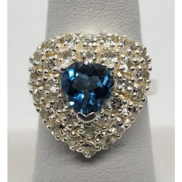 925 STERLING SILVER TOPAZ RING SIZE 8