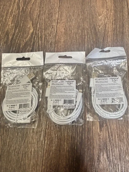 3 Pack of Lightning to USB Charging Cables - 3.3ft