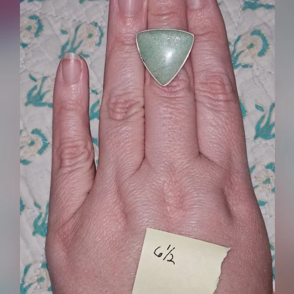 Elegant Amzonite Stone .925 Sterling Silver Plated Ring