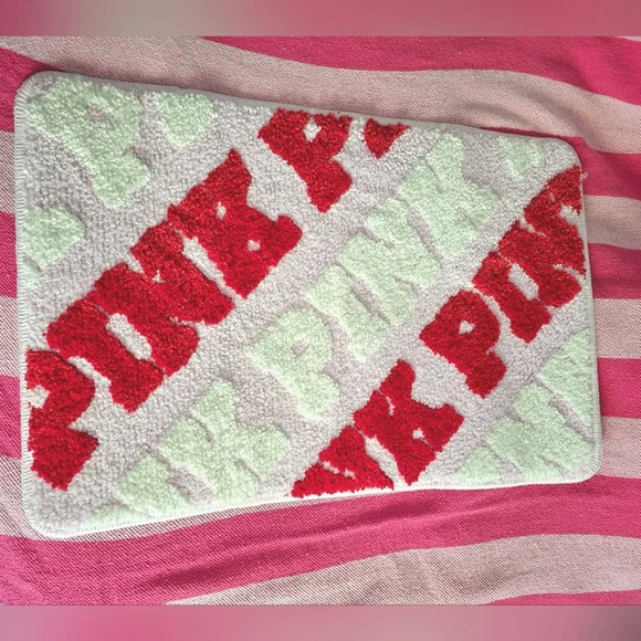 PINK Victoria's Secret Bath Mat in Pink and Gray
