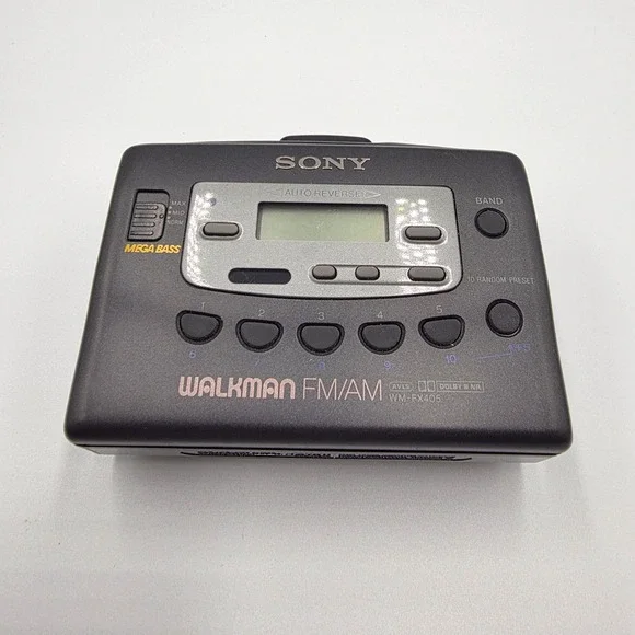 Sony Walkman WM-FX405 AM FM Radio Cassette Player Auto Reverse Mega Bass Black