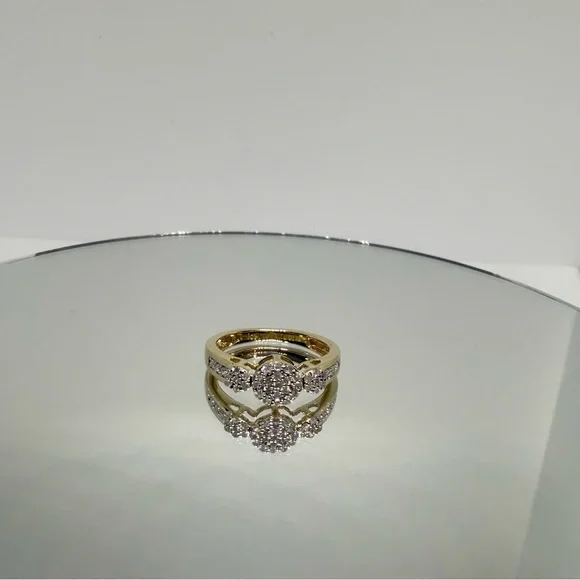 NEW Solid 10K Natural Diamond Gold Ring