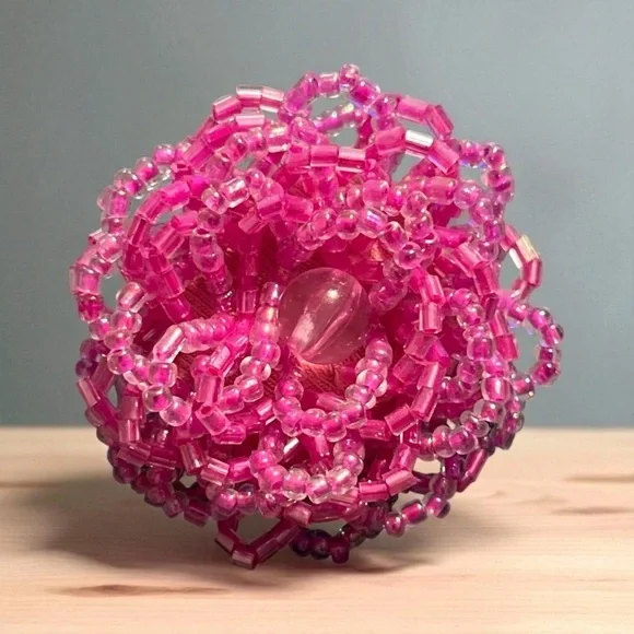 Adorable Pink Beaded Statement Ring