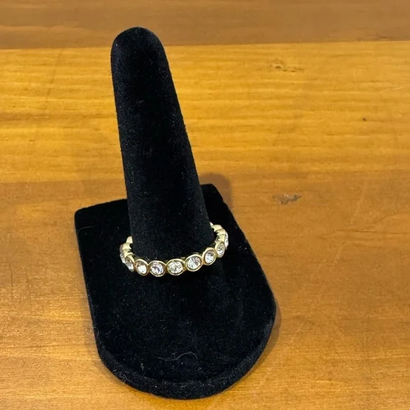 Victoria Emerson crystal and gold filled eternity band size 9